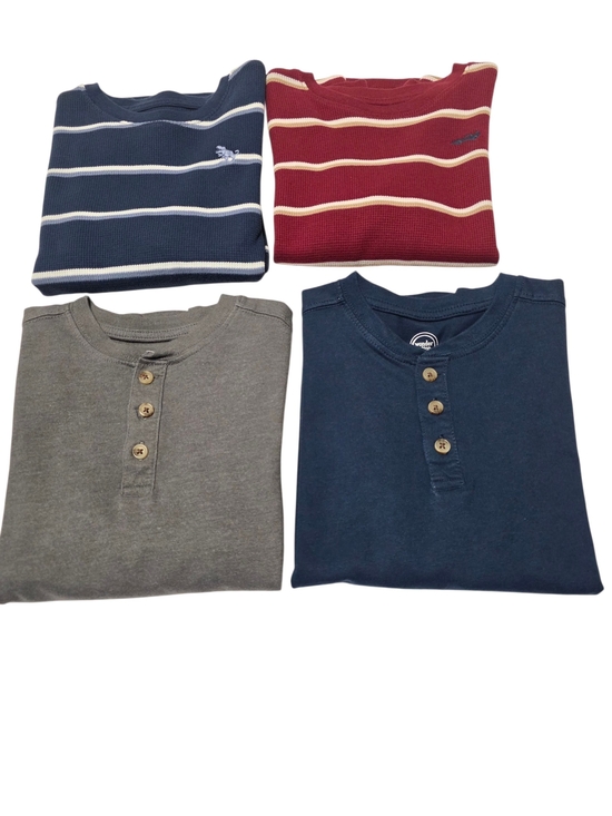 Garanimals Other - Boy's Size 8 Long Sleeve Henley & Waffle Knit Tops Bundle- Navy, Red, Gray, Blue